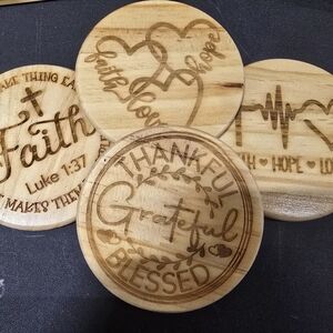 Wooden Inspirational Coaster Set